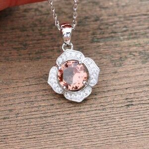 New Color Change Diaspore Flower Pendant Sterling Silver , Wedding , Bridal